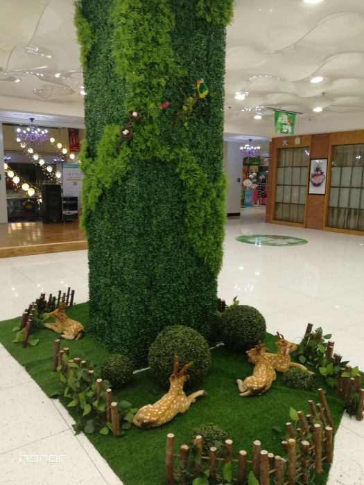 室內(nèi)柱子仿真植物裝飾效果圖